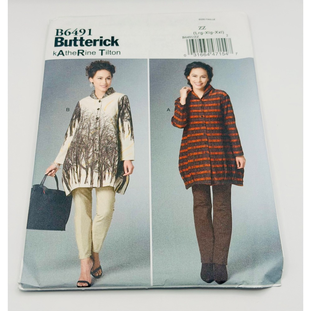 Butterick Sewing Pattern B6491 Katherine Tilton‎ Misses Shirt Tunic Sizes L-XXL